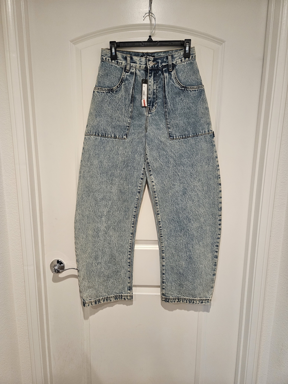 Steve Madden Highwaisted Blue Frost Barrel Leg Jeans #925